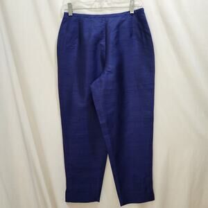 Petite Sophisticate Vintage Y2K Silk Side Zip Ankle Dress Pants, Royal Blue, 8P